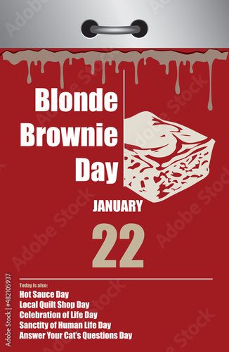 Old style calendar Blonde Brownie Day