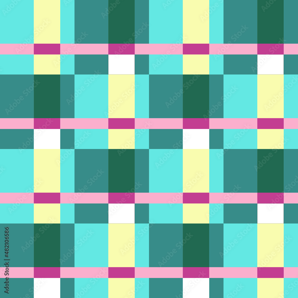 abstract background with squares checked green and yellow with pink seamless pattern vector abstract background with squares checked green and yellow with pink seamless pattern vector