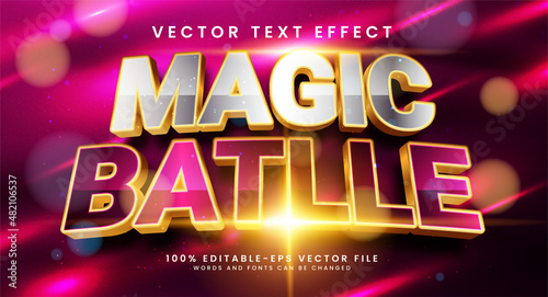 Fotografie, Tablou Magic battle editable text style effect with purple color