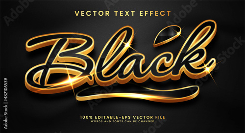 Black 3D text style effect. Editable text with minimalist concept.