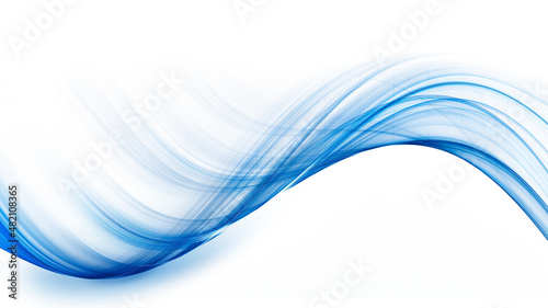 Blue Fractal Wave on White Background