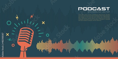 Colorful podcast background illustration