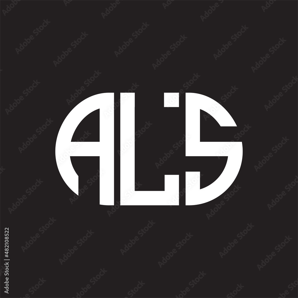 ALS letter logo design on black background. ALS ALS letter logo design on black background. ALS