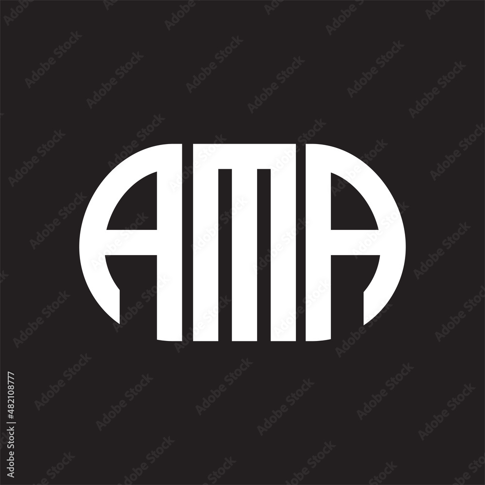 AMA letter logo design on black background. AMA AMA letter logo design on black background. AMA