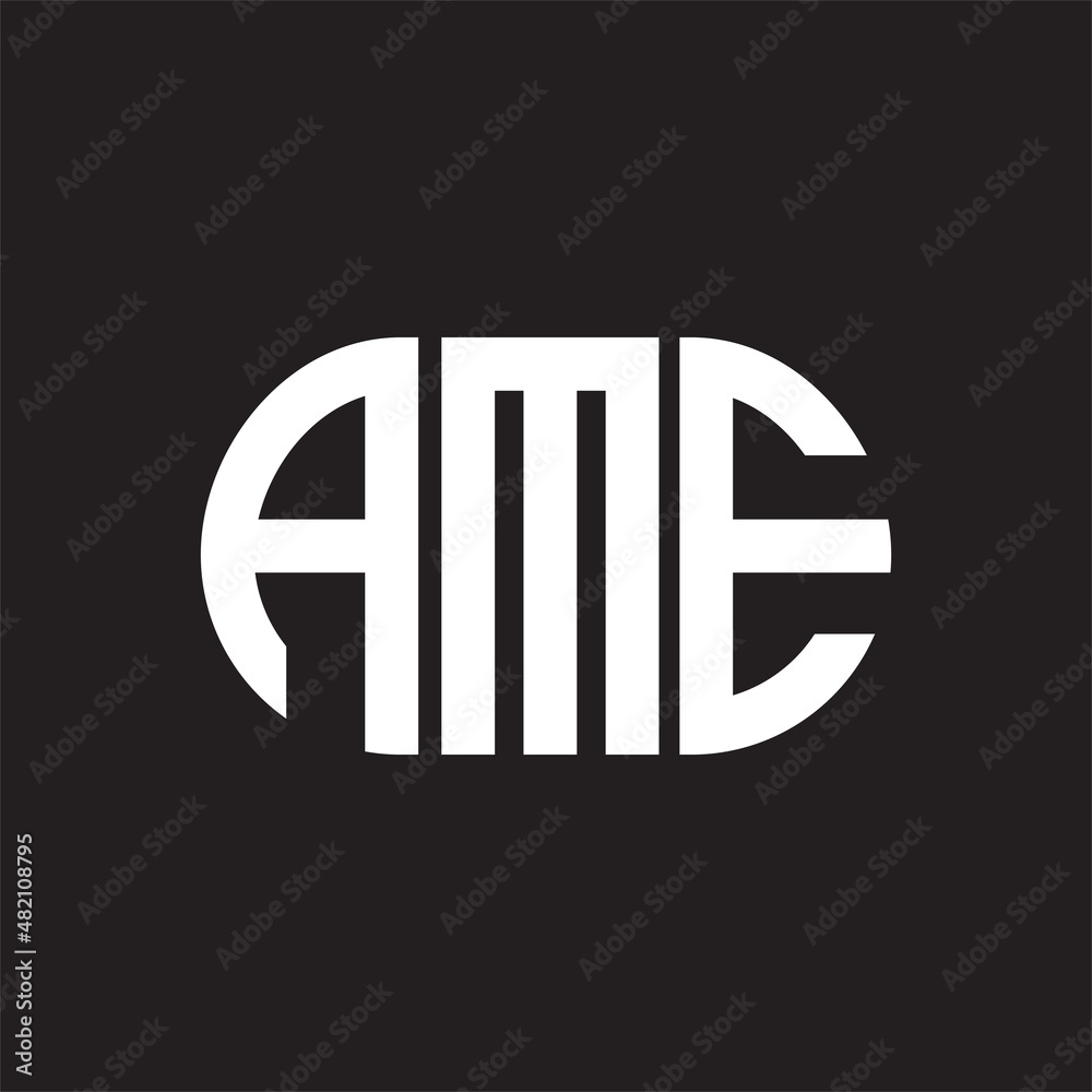 AME letter logo design on black background. AME AME letter logo design on black background. AME