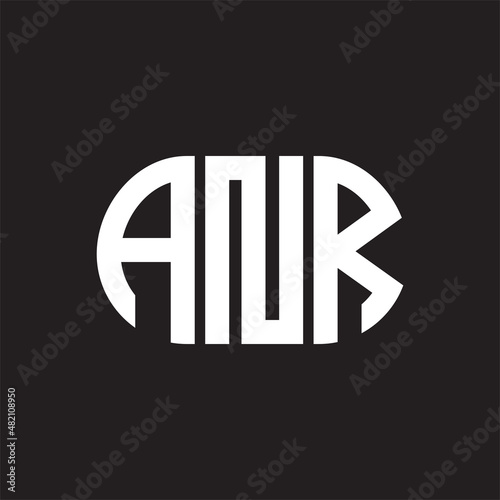 ANR letter logo design on black background. ANR photo