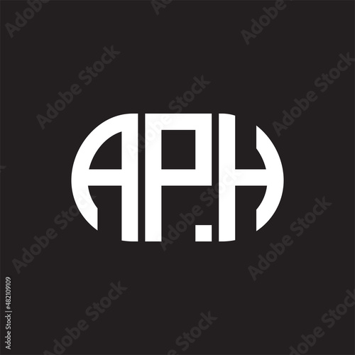 APH letter logo design on black background. APH