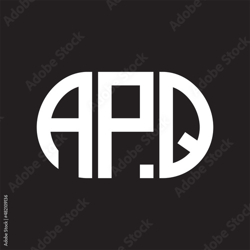 APQ letter logo design on black background. APQ