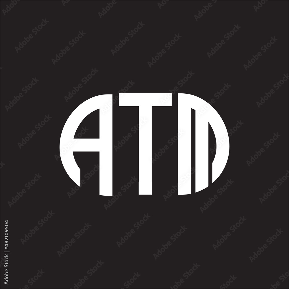 ATM letter logo design on black background. ATM ATM letter logo design on black background. ATM