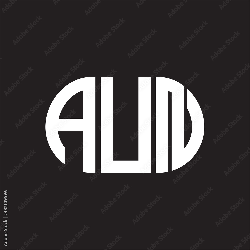 AUN letter logo design on black background. AUN AUN letter logo design on black background. AUN