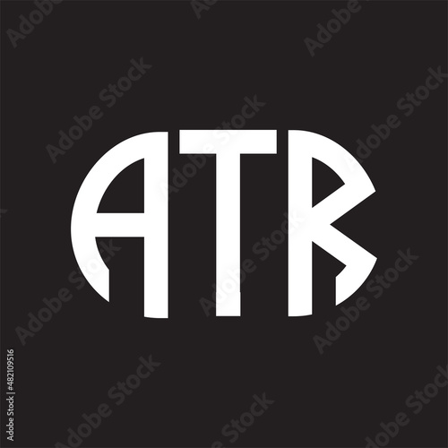 ATR letter logo design on black background. ATR photo