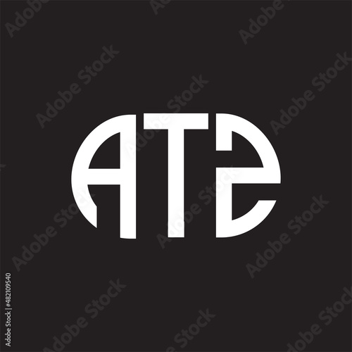 ATZ letter logo design on black background. ATZ