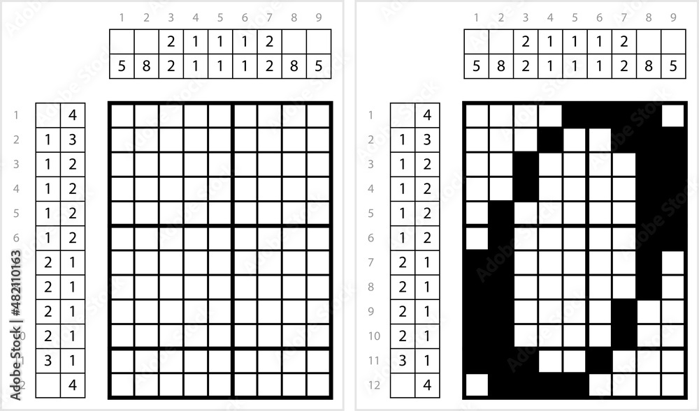 Fototapeta premium Alphabet O Lowercase Nonogram Pixel Art M_2201002