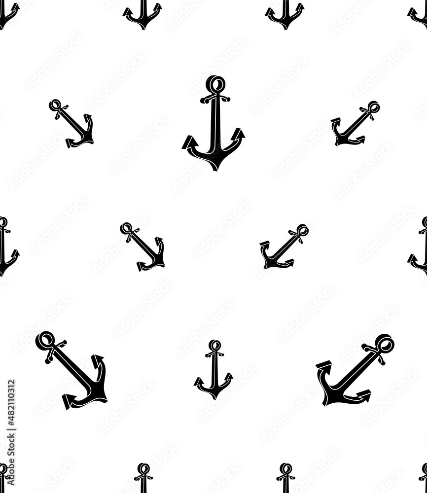 Anchor Icon Seamless Pattern, Anchor Icon, Water Vessel Anchor Anchor Icon Seamless Pattern, Anchor Icon, Water Vessel Anchor