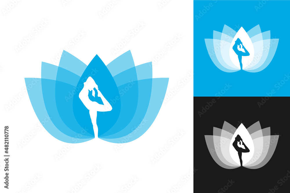 Illustration Vector Graphic of Lotus Yoga Logo. Perfect to use for Yoga Studio Wallpaper