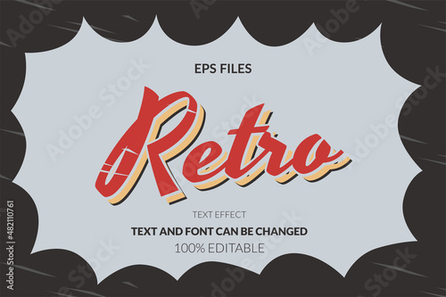 Retro classic vintage editable text effect. eps vector file. 1950 antique nostalgia template photo