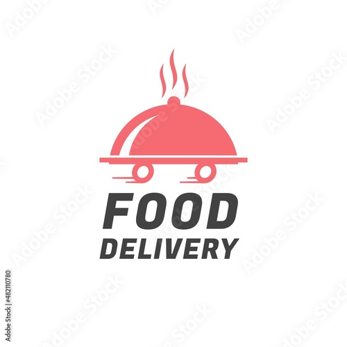 quick food fast delivery logo vector icon illustration
