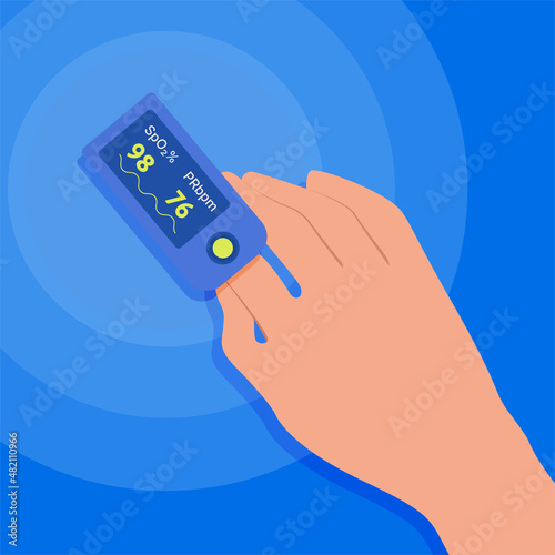 Finger Pulse Oximeter Illustration