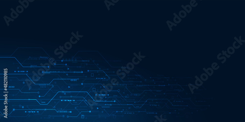 Circuit board technology background concopt.Light blue and dark background.