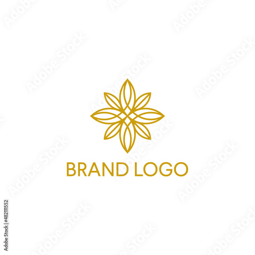 Abstract mandala flower logo icon vector design. Elegant premium ornament vector logotype symbol