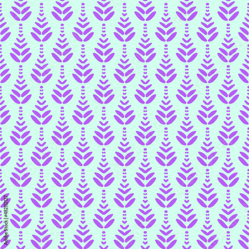 pattern with violet flowers on a light blue background, vector tile, modern pattern
