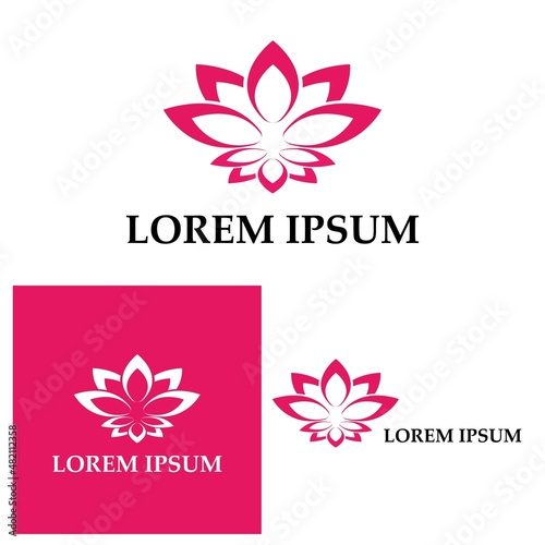 Beauty Vector lotus flowers design logo Template icon