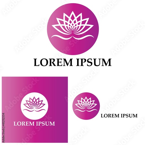 Beauty Vector lotus flowers design logo Template icon