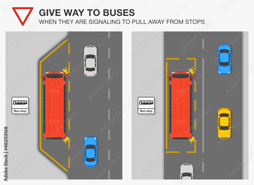 Safety driving and traffic regulating rules. Give way and priority to