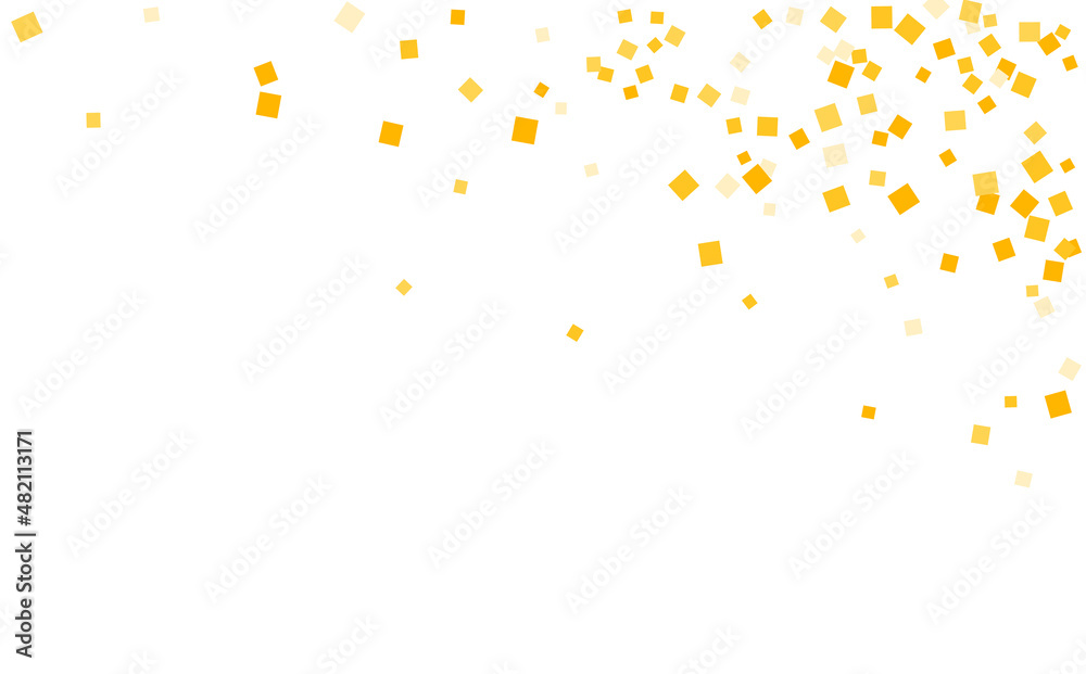 Stylish gold square confetti tinsels falling on white. Luxurious Confetti Fall From Top To Bottom. Postcard Square Design eps.10 Stylish gold square confetti tinsels falling on white. Luxurious Confetti Fall From Top To Bottom. Postcard Square Design eps.10