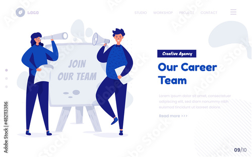 Join our team concept illustration for career web page or landing page