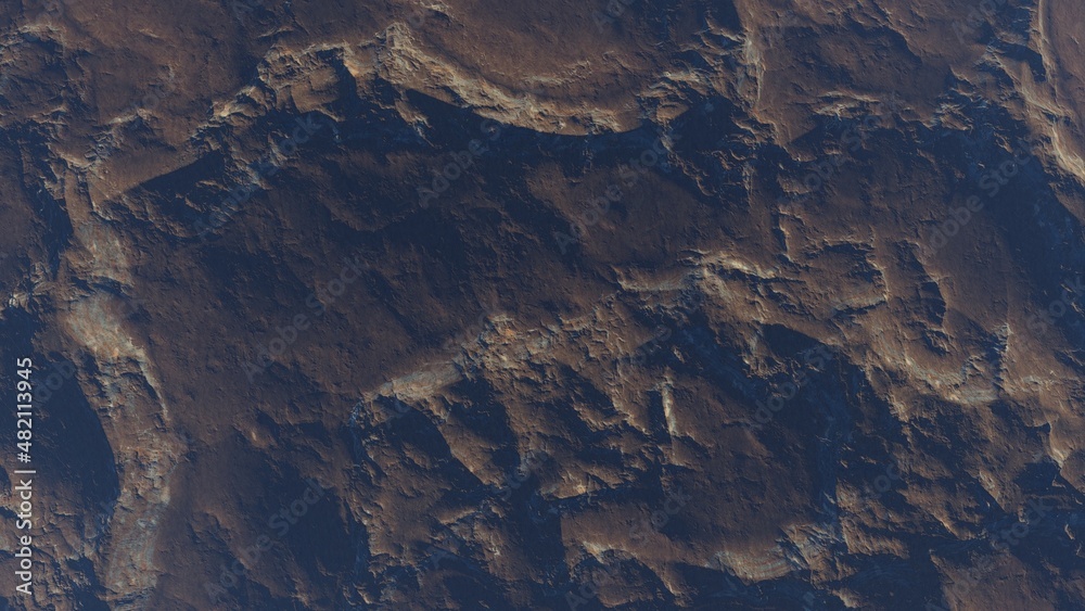 Fototapeta premium 3d render of abstract planet surface with high detailed relief