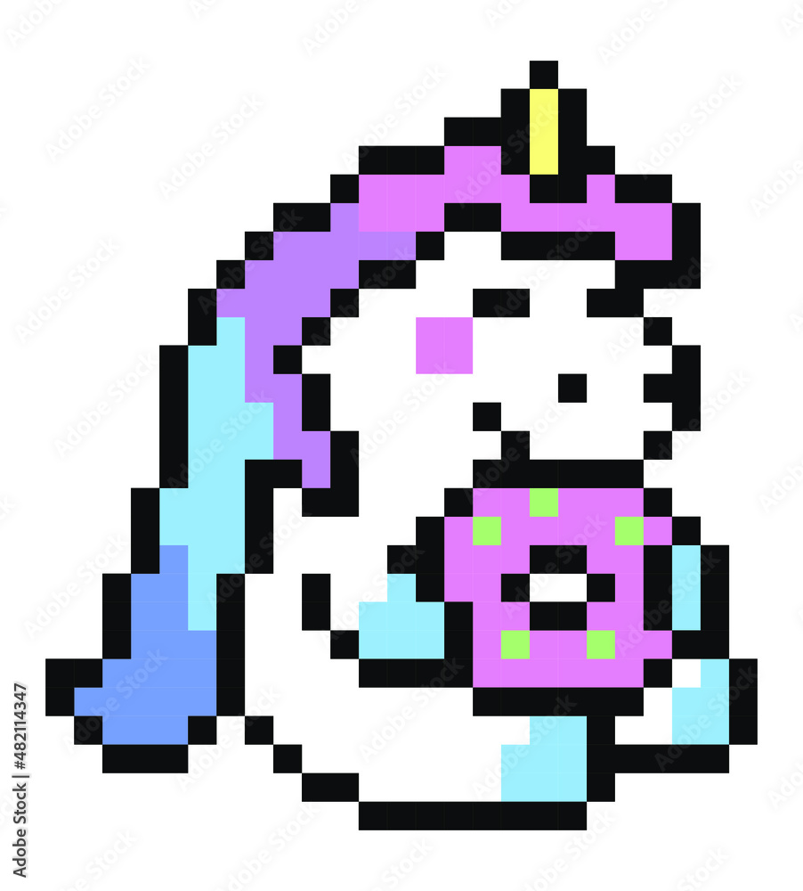 Fototapeta premium Unicorn pixel art.