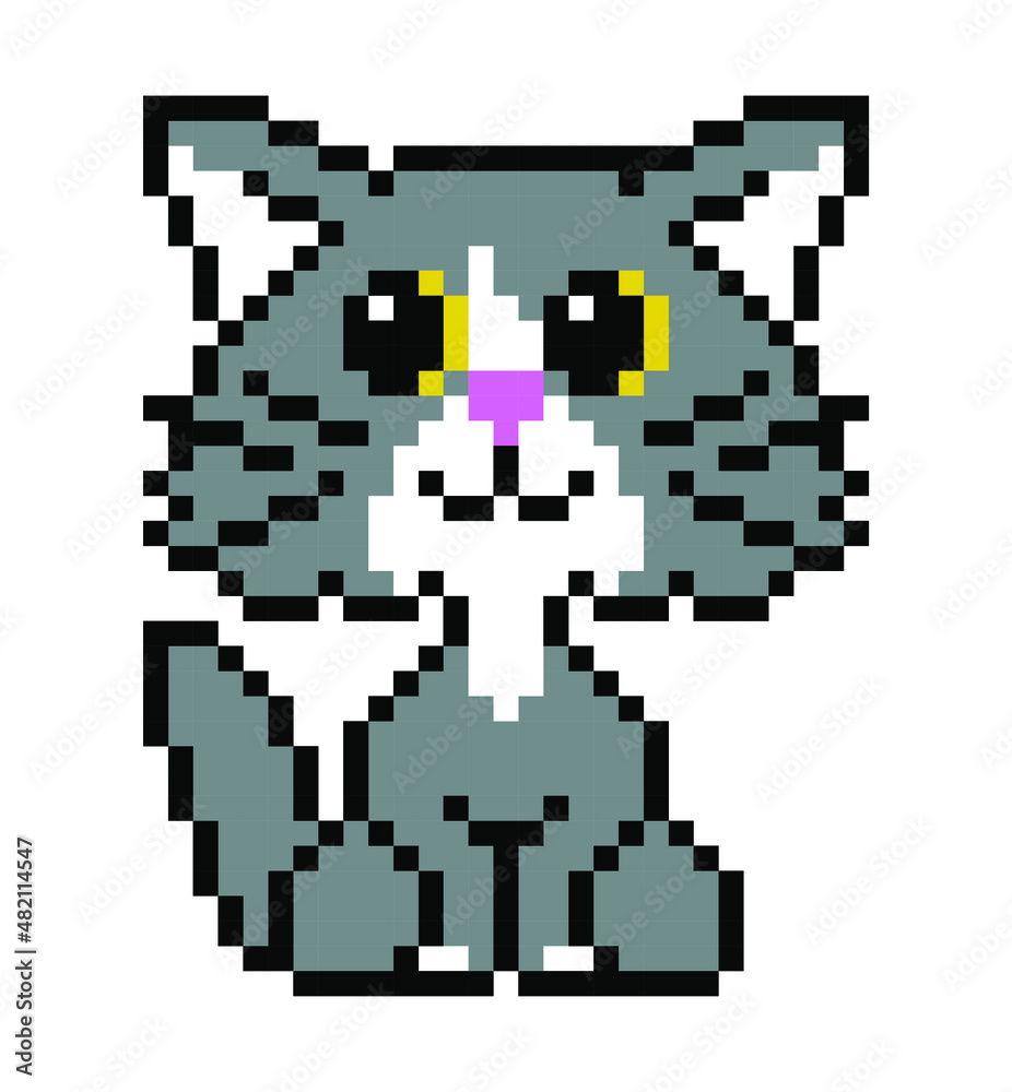 Fototapeta premium cat pixel art.
