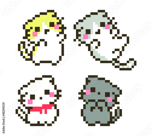 cat pixel art.