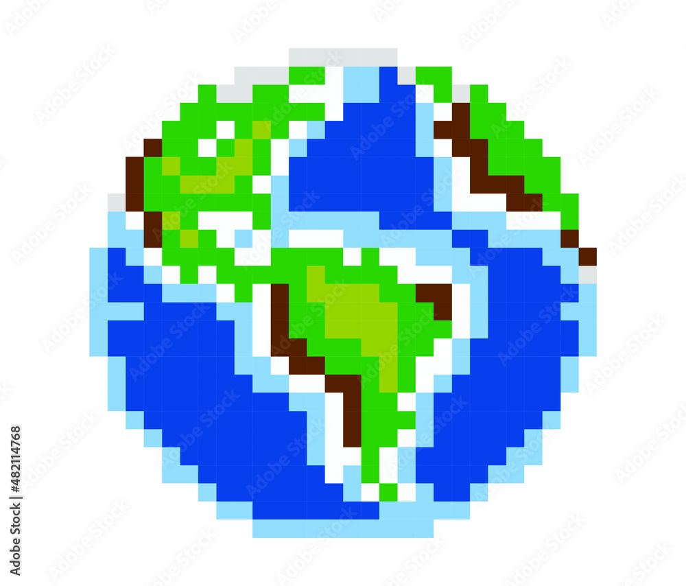 Fototapeta premium planet earth pixel art.