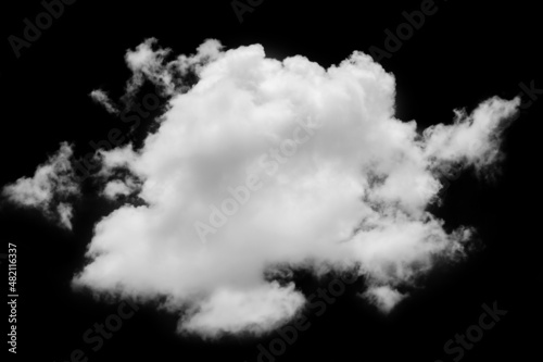 White cloud abstract on black background
