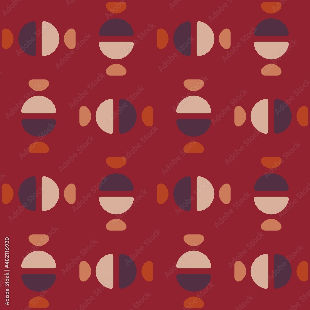 Rounded abstract seamless pattern - accent for any surfaces. Rounded abstract seamless pattern - accent for any surfaces.