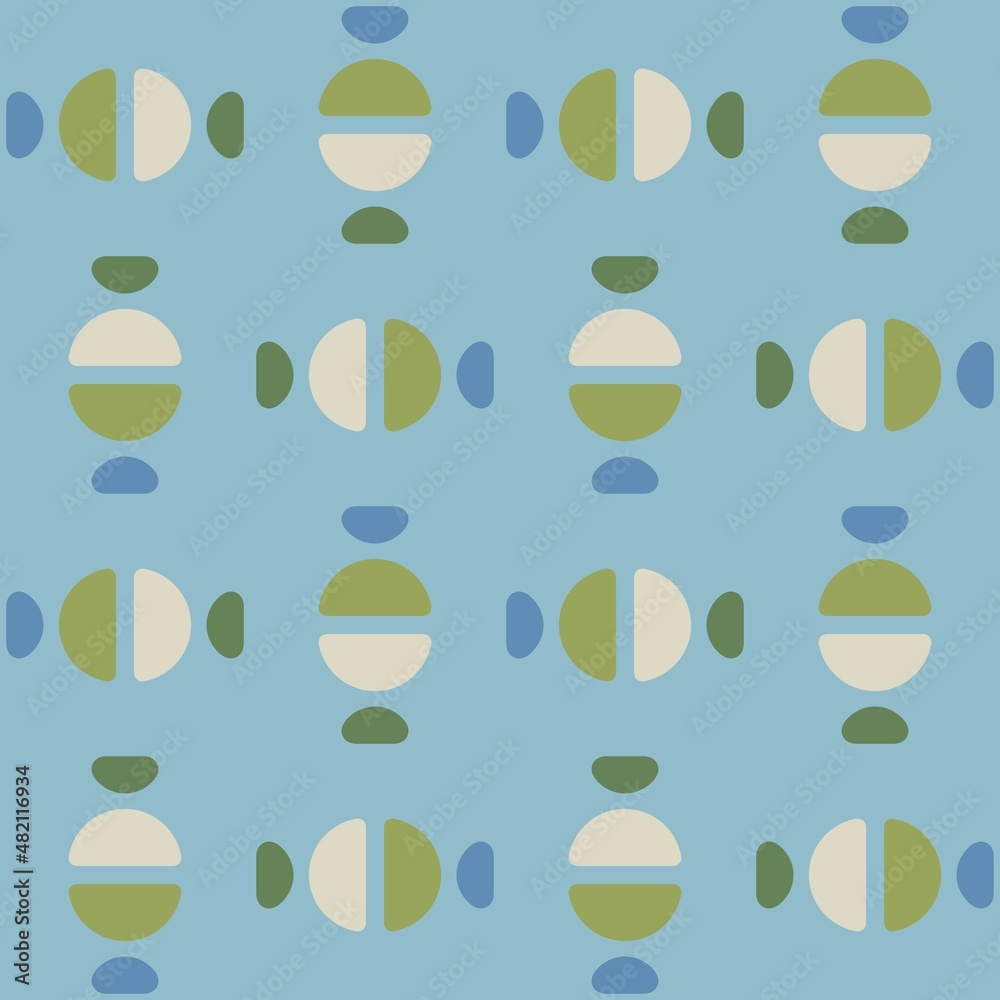 Rounded abstract seamless pattern - accent for any surfaces. Rounded abstract seamless pattern - accent for any surfaces.