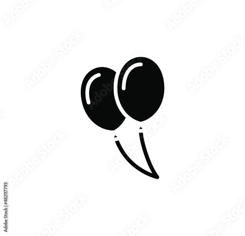 Balloon Solid Icon, Vector, Illustration, Logo Template. Suitable For Many Purposes.