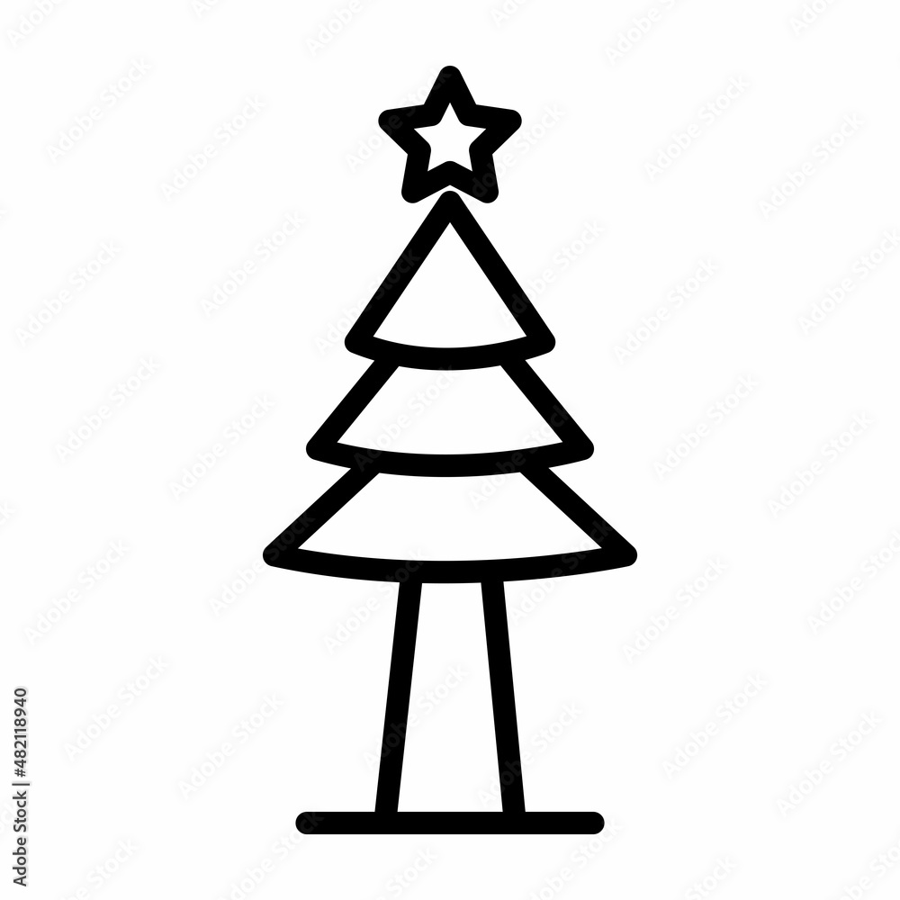 Fototapeta premium Christmas Tree Icon Design Vector Logo Template Illustration Sign And Symbol