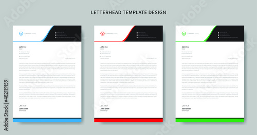 professional modern creative abstract clean colorful letterhead design template