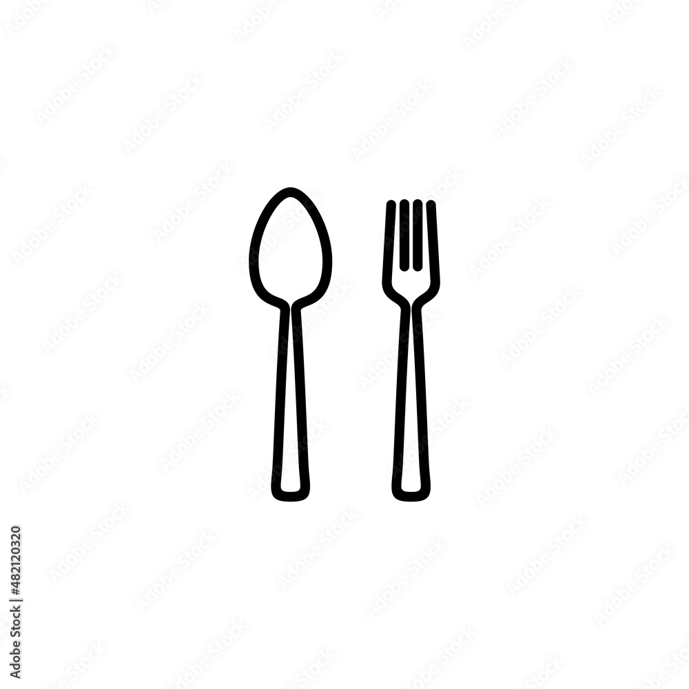 spoon and fork icon. restaurant sign and symbol spoon and fork icon. restaurant sign and symbol