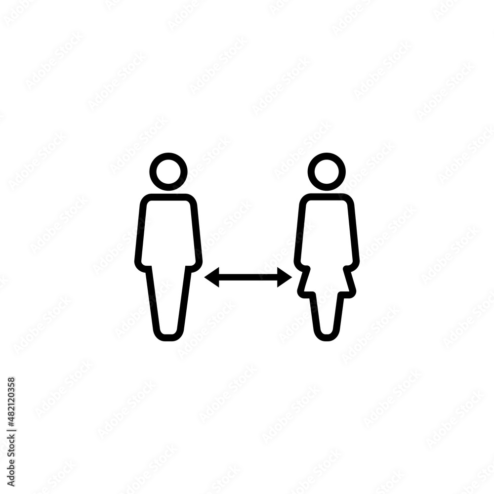 Fototapeta premium Social distancing. social distance sign and symbol. self quarantine sign