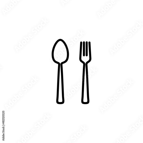 spoon and fork icon. restaurant sign and symbol