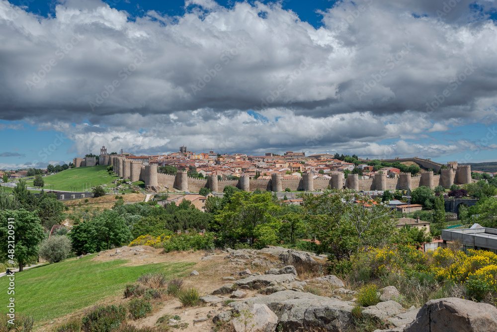 Views of the walled city of Avila Walls of Avila, Spain. This site is a National Monument, and the old city was declared a World Heritage site by UNESCO