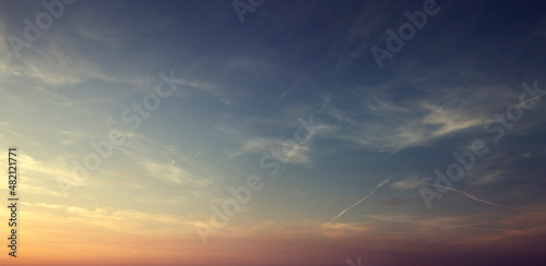 Wallpaper Mural Beautiful night sky with cirrus clouds