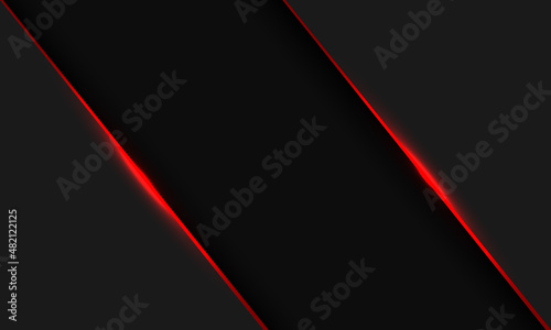 Abstract black red line light banner slash on grey design modern futuristic background vector photo