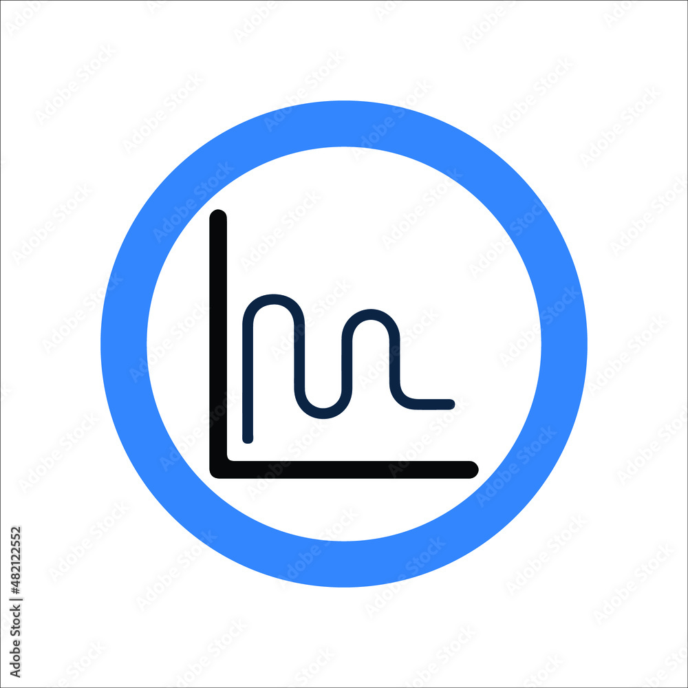 Line chart sinusoid graph or info graphic icon Line chart sinusoid graph or info graphic icon