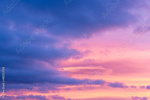 Sky texture dramatic clouds in purple yellow red