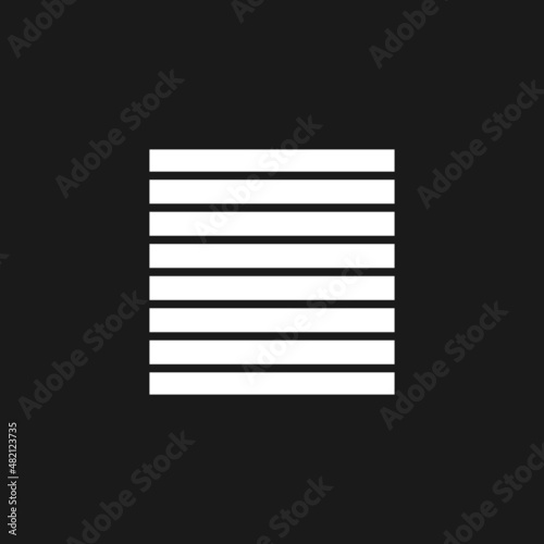 Retrowave, synthwave striped square 1980s style. Black and white rectangle shape, retrowave design element. Square flat geometry for poster, cover, merch in vaporwave style.